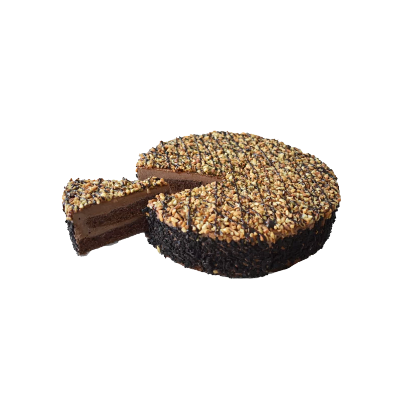 Taart met chocolade krokant
