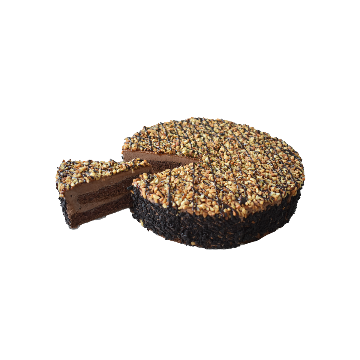 Taart met chocolade krokant